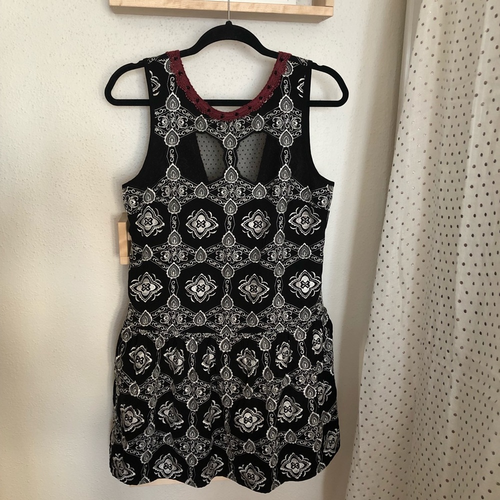 Free People Embroidered Open Back Mini Dress, sz S